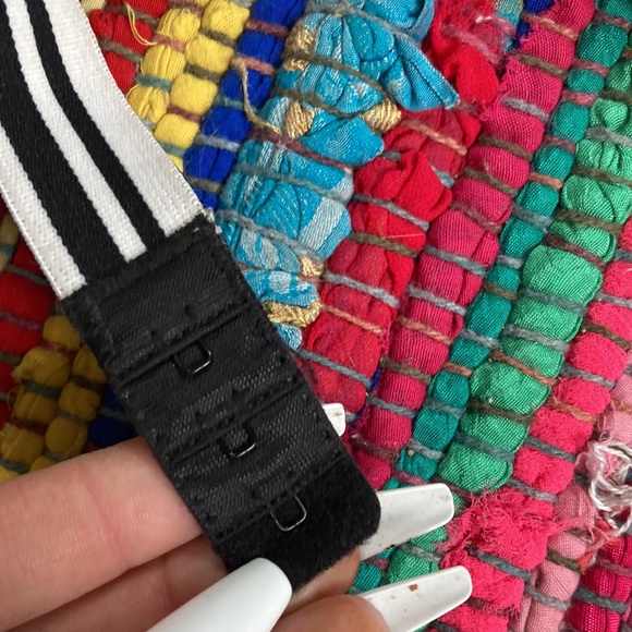 FreePress®️ Black Lace Bralette with B/W Striped Straps & Elastic Band NWOTs - Picture 6 of 8